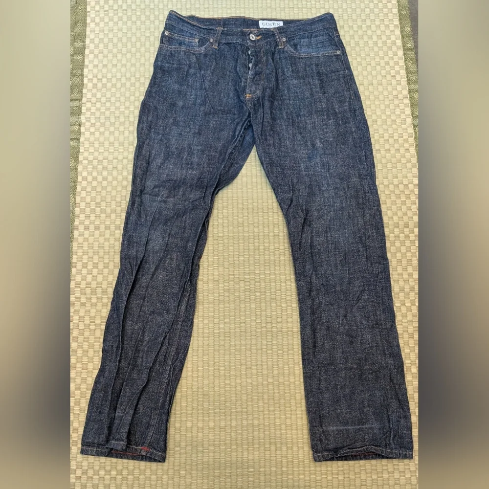 Gustin #37 Super Light Selvedge Denim Straight Jeans Men's Size 35 Made in USA - Picture 1 of 9